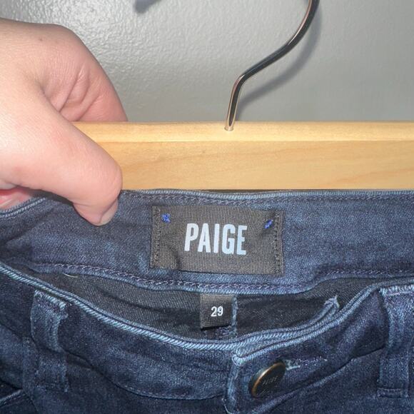 Paige Manhattan Bootcut Jeans High Rise Dark Wash Denim Size 29 - Picture 4 of 8